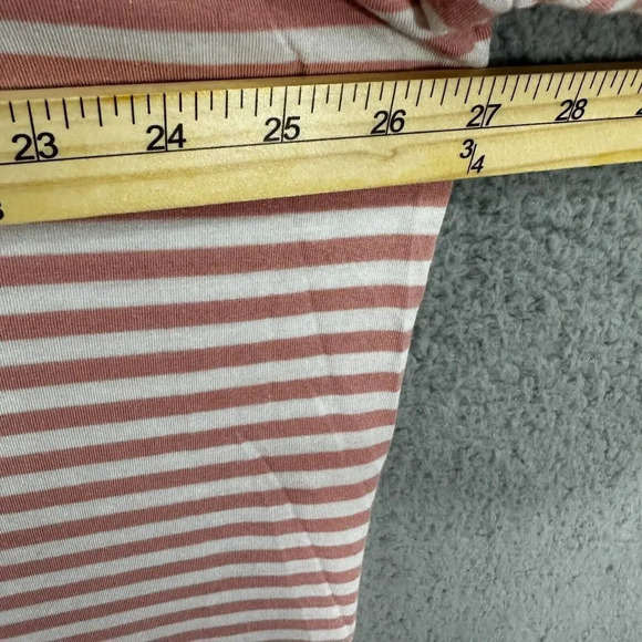 Nordstrom top womens small pink‎ white striped long sleeve oversized tunic comfy - Picture 5 of 7